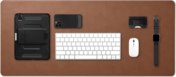 Spigen Regnum LD302 Büyük Boy 90 x 40 cm Mouse Pad (Velo Vegan Leather Technology) Brown - APP04763 Outlet ürün görseli 1