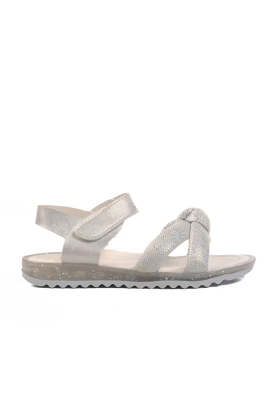 Ayakmod Beyaz Simli Ortopedik Kız Çocuk Sandalet 24-409 F ürün görseli