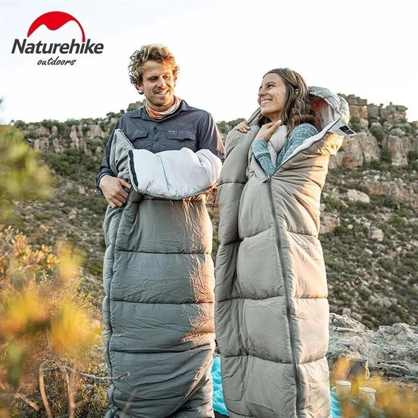 Naturehike M300 Pongee Pamuklu Uyku Tulumu -13°C  YEŞİL Left - 8