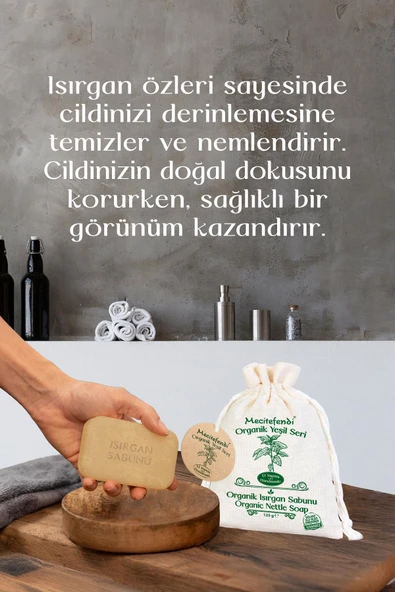 Mecitefendi Organik Yeşil Seri: Isırgan Sabunu (Cilt Yenileyici ve Onarıcı) 125 gr + Vücut Misti - 4