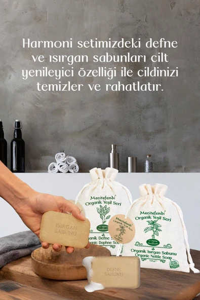 Mecitefendi Organik Yeşil Seri: Harmoni - Isırgan ve Defne Sabunu (Yenileyici ve Ferahlatıcı ) 125 g - 4