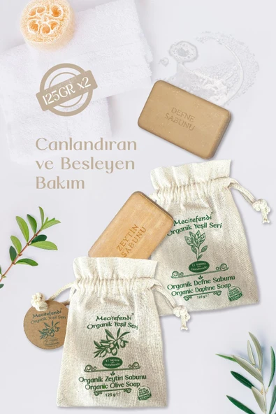 Mecitefendi Organik Yeşil Seri: Tılsım - Defne ve Zeytin Sabunu (Canlandıran ve Besleyen Bakım)+MİST - 2