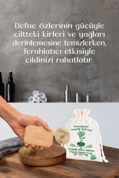 Mecitefendi Organik Yeşil Seri:  Defne Sabunu (Canlandırıcı ve Arındırıcı) 125 gr - 4