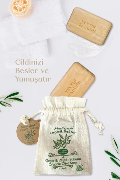 Mecitefendi Organik Yeşil Seri: Doğal Zeytin Sabunu (Cildinizi Besler ve Yumuşatır) 125 gr - 3