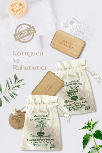 Mecitefendi Organik Yeşil Seri: Denge - Zeytin ve Isırgan Sabunu (Koruyucu ve Rahatlatıcı)+MİST - 2