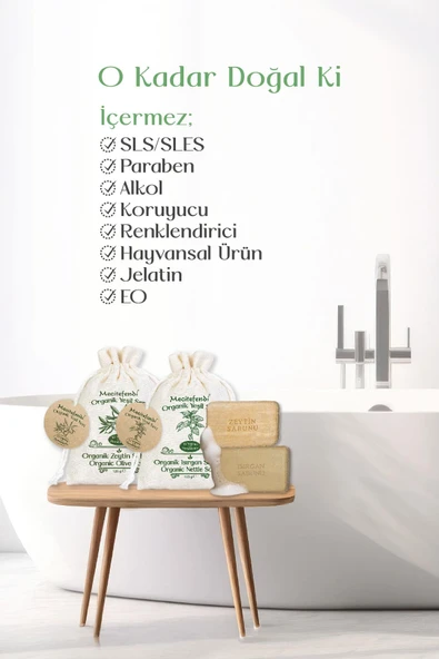 Mecitefendi Organik Yeşil Seri: Denge - Zeytin ve Isırgan Sabunu (Koruyucu ve Rahatlatıcı) 125 gr - 2