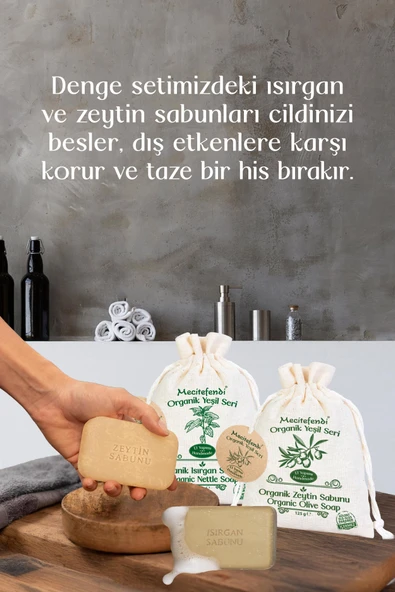 Mecitefendi Organik Yeşil Seri: Denge - Zeytin ve Isırgan Sabunu (Koruyucu ve Rahatlatıcı) 125 gr - 4