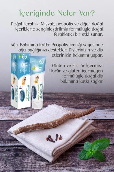 MECİTEFENDİ MİSVAK ÖZLÜ DOĞAL DİŞ MACUNU 75 ML - 3