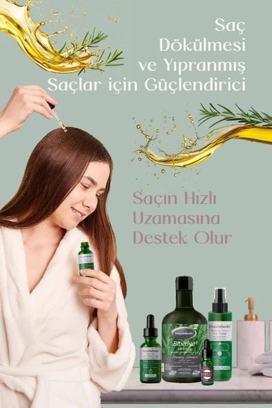 Biberiye Saç Bakım Seti Aura - Biberiye Şampuanı 400 ML + Biberiye Serumu 50 ML + Biberiye Suyu Saç Toniği 150 ML + Biberiye Yağı 10 ML - 2