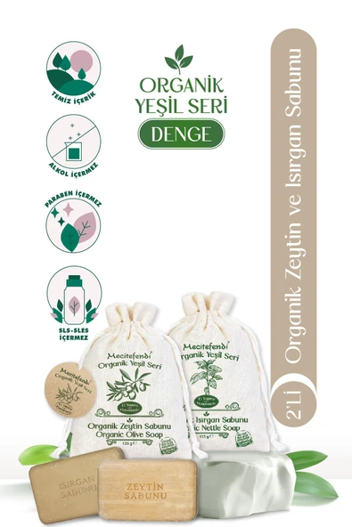 Mecitefendi Organik Yeşil Seri: Denge - Zeytin ve Isırgan Sabunu (Koruyucu ve Rahatlatıcı)+MİST