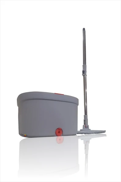 Döner Başlı Silici Fırçalı Kirli Temiz Su Ayıran Paslanmaz Çelik Saplı Temizlik Seti Mob Mop Paspas - 3