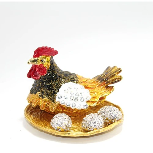 Periboia Swarovski Taşlı Yumurtalı Tekli Tavuk Model 1