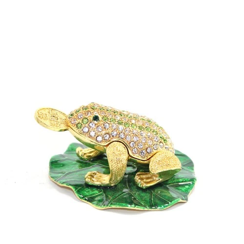 Periboia Swarovski Taşlı Tekli Kurbağa Model 2