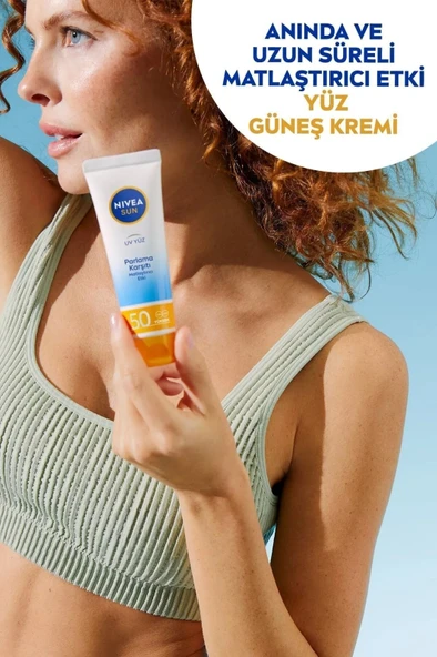 NIVEA Sun SPF50 Parlama Karşıtı & Güneş Koruyucu Yüz Güneş Kremi 50 ml, Matlaştırıcı Etki - 3