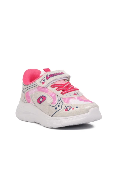 Ayakmod Beyaz Fuşya  Cırtlı Kız Çocuk Spor Ayakkabı 732 P - Resim 3