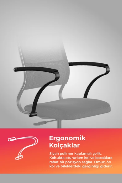 Ergolife Sit Air Ofis Koltuğu | Tekerlekli, Yükseklik Ayarlı, Fileli, Siyah, Bilgisayar Sandalyesi -572.60.1.152 - 5