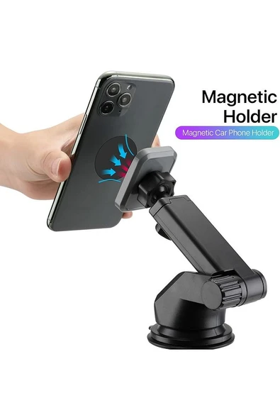 Jx-005 Siyah Çok Amaçlı Magnetic Car Holder Araç Içi Telefon Tutucu - 5