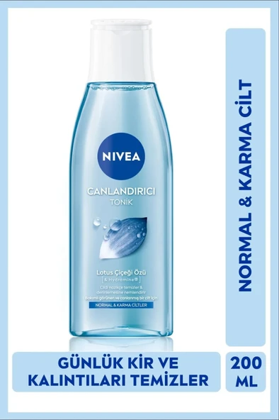 NIVEA Canlandırıcı Tonik 200ml, Nemlendirici, Lotus Çiçeği, Cildi Kurutmadan Temizler, Normal Cilt Tipleri - 1