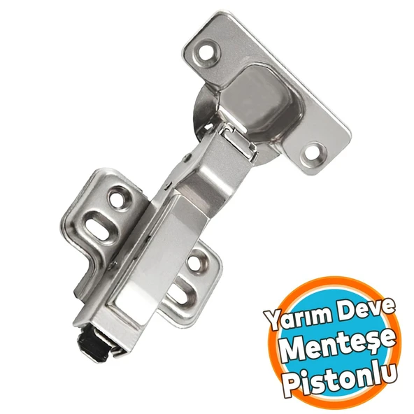 Dolap Kapak Menteşesi Yarım Deve Frenli Pistonlu Yavaşlatıcı Tas Menteşe