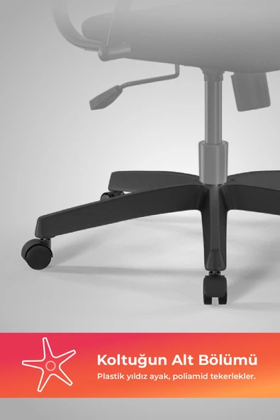 Ergolife Sit Air Ofis Koltuğu | Tekerlekli, Yükseklik Ayarlı, Fileli, Siyah, Bilgisayar Sandalyesi -572.60.1.222 - 7