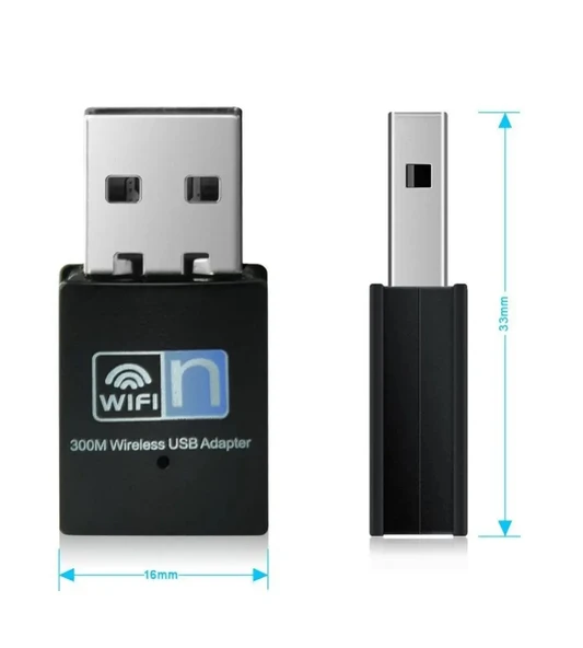 Usb Wifi Adaptörü Kablosuz Wifi İnternet Alıcı Ağ Kartı Masaüstü Bilgisayar Pc 300 Mbps 802.11n - 2