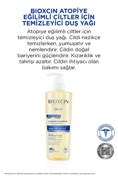 BİOXCİN Atopicare Atopi Eğilimli Ciltler İçin Temizleyici Duş Yağı 500 Ml - Seramid Microbiome Tech - Resim 4