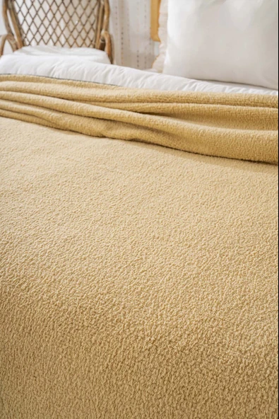 Hardal Valencia Sherpa Çift Kişilik Peluş Battaniye - 5