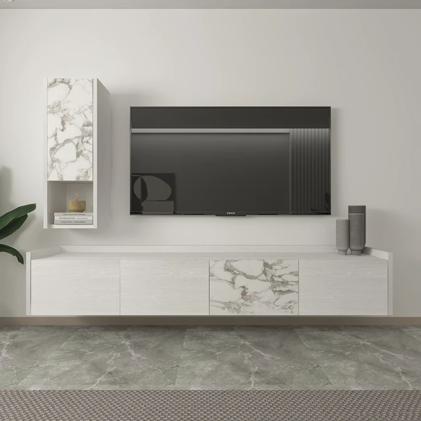 T007 Duvara Monte, Raflı Tv Ünitesi, Tv Sehpası