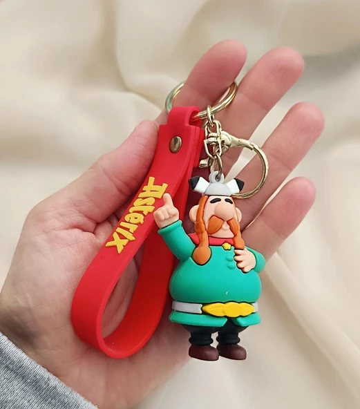 Asterix Karakterleri Silikon Anahtarlık 3D Çanta Süsü