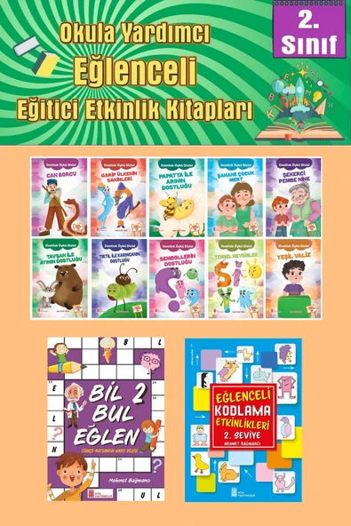 2.Sınıflar İçin Okumayı Sevdiren 10 lu Hikaye Seti -Bil Bul Eğlen-Kodlama 8 (Okulda Evde Tatilde) ürün görseli 1