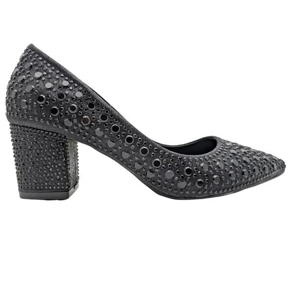 Ianthe | Taşlı Topuklu Sivri Burunlu Abiye Ayakkabı - Resim 3