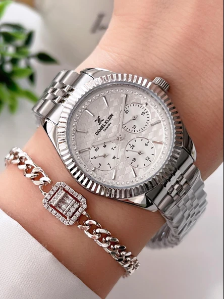 Daniel Klein Çelik Kordon 3 Atm Suya Dayanıklı Özel Tasarım Kadın Kol Saat+Bileklik VS.BLKT.0162 ürün görseli