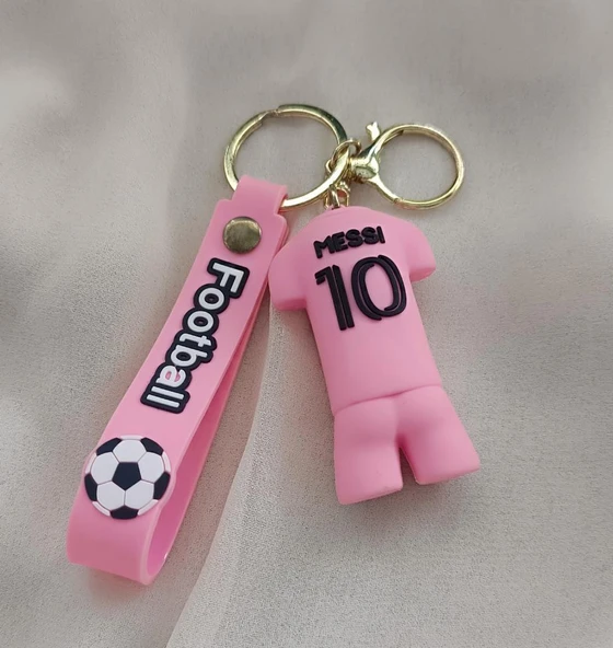 Messi 10 Futbol 3D Silikon Anahtarlık Sırt Çantası Cüzdan Çanta Süsü - 2