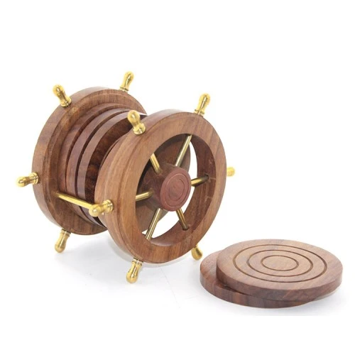 Periboia Pirinç Dümenli Ahşap Bardak Altı ürün görseli 1