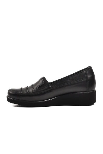 Ayakmod Siyah Hakiki Deri Kadın Casual Ayakkabı 25824-1 Z - 2