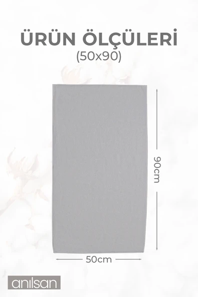2'li Gri El Havlusu - 50x90 Cm, 225 Gr, %100 Pamuk, Spa Ve Otel Havlusu, Günlük Kullanıma Uygun - Resim 4