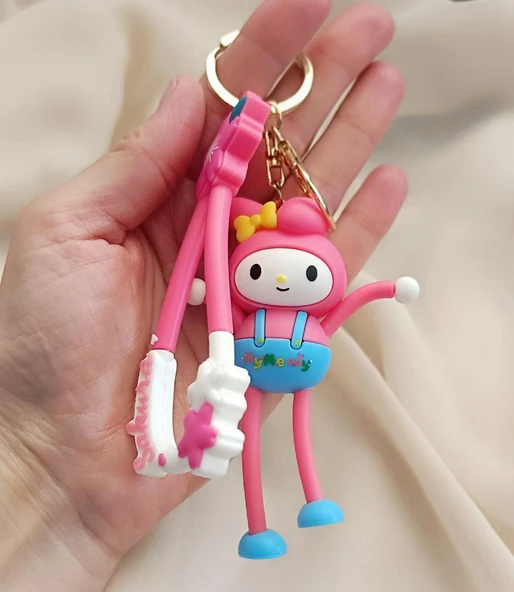 Kuromi Ayaklı 3D Silikon Anahtarlık Araba Çanta Cüzdan Süsü Aksesuar