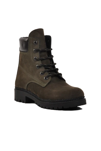 Ayakmod Haki İçi Polarlı Hakiki Deri Unisex Bot 90001-9 - 3
