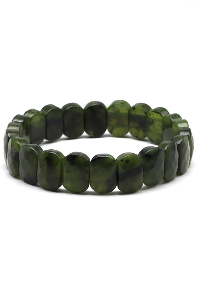 Kanada Yeşim Doğal Taş Bileklik 9 x 14 mm Özel Kesim - 2