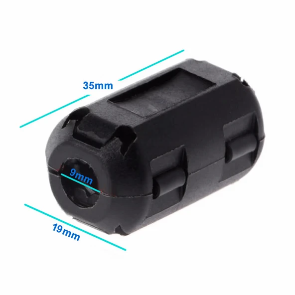 9mm Ferrit Halka Filtre  Kablo Gürültü Bastırıcı Azaltıcı Yüzük Bead RFI EMI Girişim Engelleyici Besleme Haberleşme Ses Data İletişim - 8