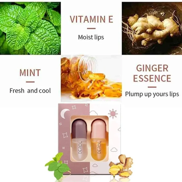 Vafee DEROL Doğal Dudak Dolgunlaştırıcı - Nemlendirici, Parlatıcı Dudak Maskesi 5.5ML (Gündüz & Gece) - 3