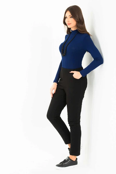 Tolga Saraçoğlu Minimalist Yüksek Bel Regular Fit Kadın Pantolon - Günlük & Ofis - Resim 2