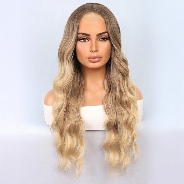 Rus Kumralı Dore Sarı Ombreli Tül Peruk ürün görseli