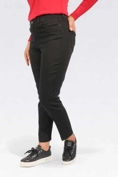 Tolga Saraçoğlu Minimalist Yüksek Bel Dar Paça Midi Kadın Pantolon - Günlük & İş - 5