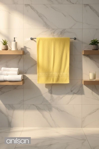 2'li Sarı Greek El Havlusu - 50x90 Cm, 225 Gr, %100 Pamuk, Spa Ve Otel Havlusu, Günlük Kullanıma Uygun - 2