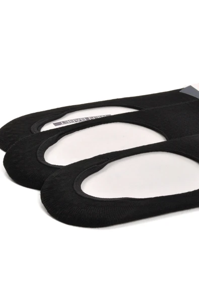 Ayakmod Siyah Unisex 3'lü Babet Çorap 24K005 - 2