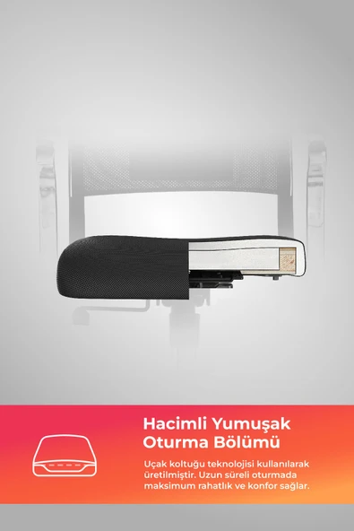 Ergolife Sit Air Ofis Koltuğu | Krom Ayaklı, Yükseklik Ayarlı, Fileli, Bilgisayar Sandalyesi -572.5F.1.2A2 - 5