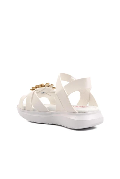 Ayakmod Beyaz  Kız Çocuk Düz Sandalet Ayakmod Şng 8010 P - 4