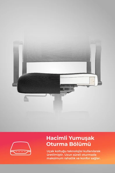 Ergolife Sit Air-180 Ofis Koltuğu | Yükseklik Ayarlı, Fileli, Boyun Destekli, Bilgisayar Sandalyesi -574.61.40.222 - 5