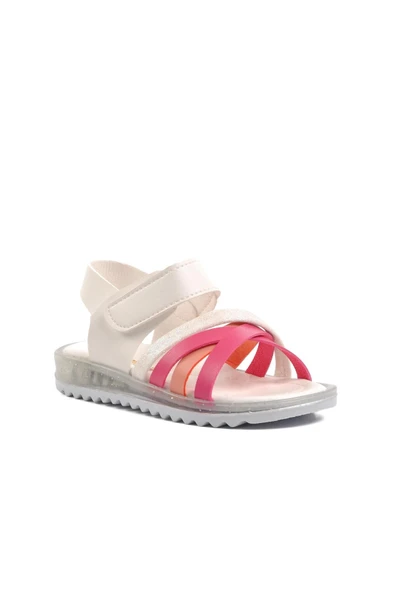 Ayakmod Beyaz Pembe Ortopedik Bebek Sandalet 9000 B - 3